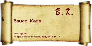 Baucz Kada névjegykártya